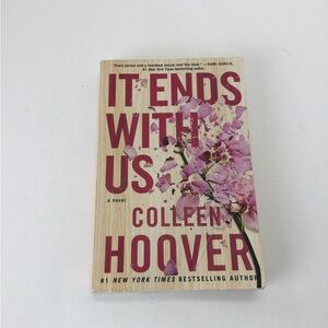 It Ends With Us by Colleen Hoover Paperback Book - Pink Floral Cover